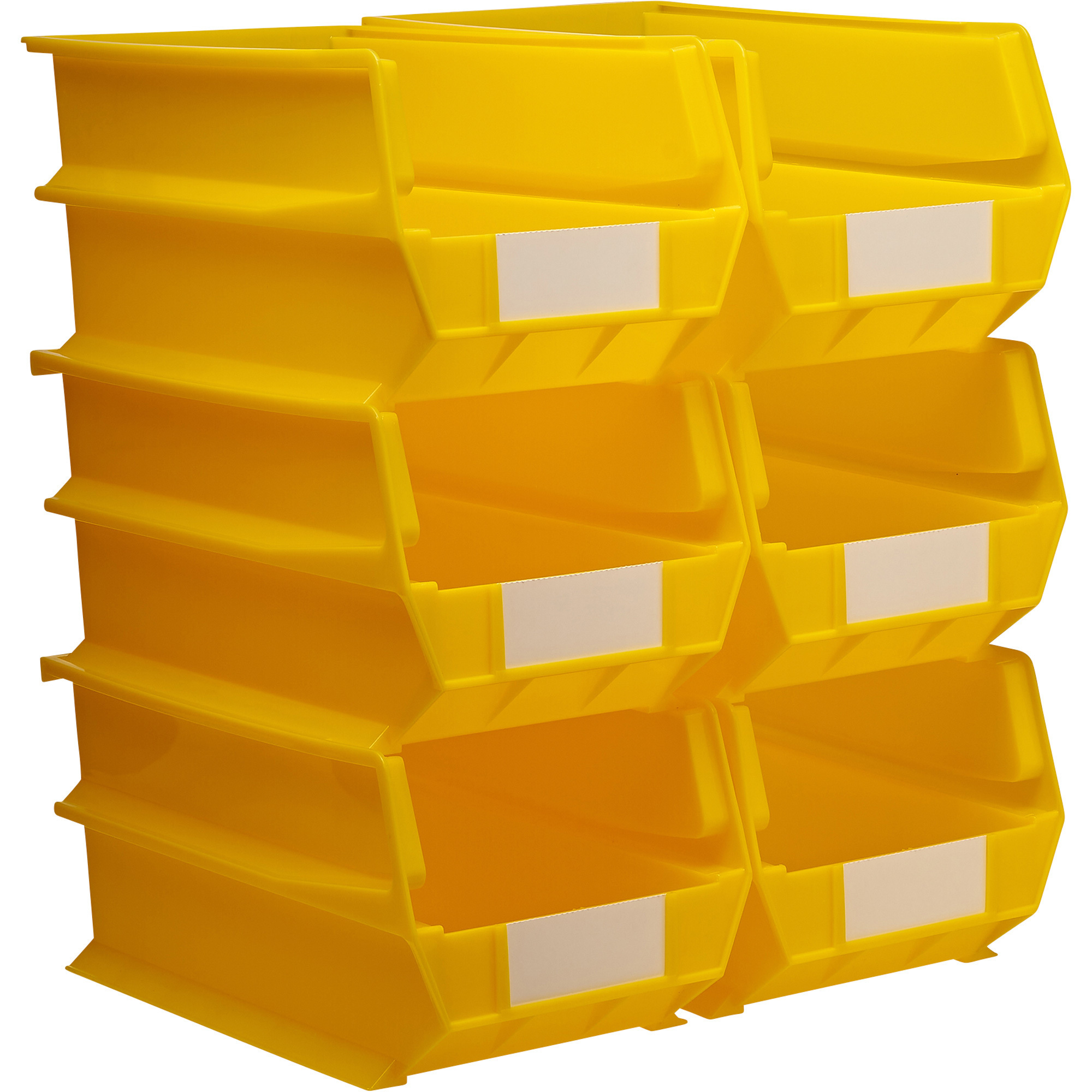 Triton Products LocBin Hanging and Interlocking Bins, 6-Pk., Yellow, 14 3/4-In.L x 8 1/4-In.W x 7-In.H, Model# 3-240Y